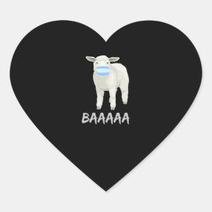 Mask sheep   Funny sheep with face mask design Heart Sticker