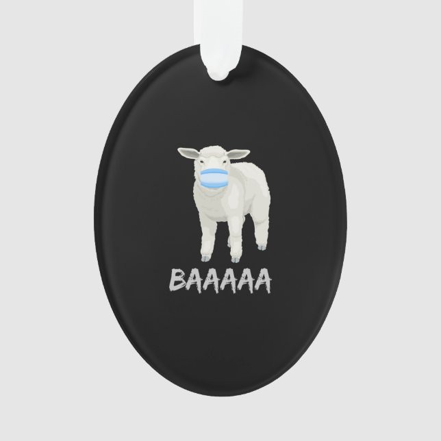 Mask sheep | Funny sheep with face mask design Ornament (Front)