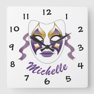 Mask Square Wall Clock