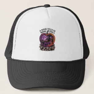 Mask Tells Us More Than Face Halloween Witch Apple Trucker Hat