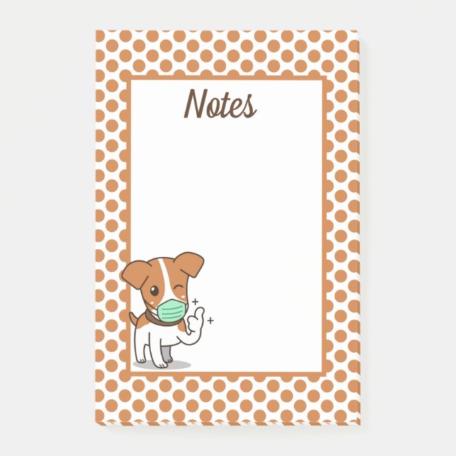 Mask Up Cute Dog Post-it Notes (Front)