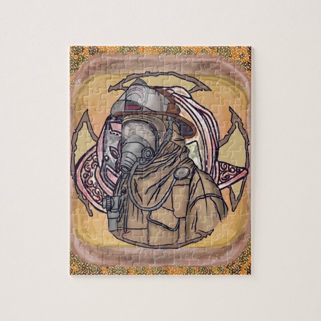 Mask Up Firefighter puzzle puzzle (Vertical)