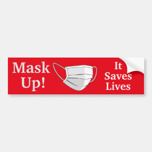 Mask Up! It Saves Lives Bumper Sticker