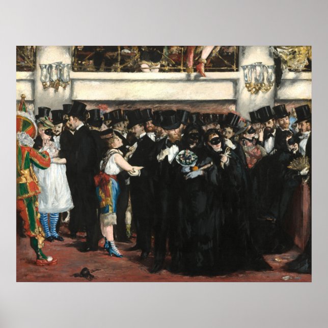 Masked Ball at the Opera - Edouard Manet Fine Art Poster (Front)