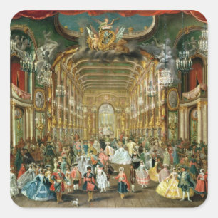 Masked Ball in the Hoftheater, Bonn, 1754 Square Sticker