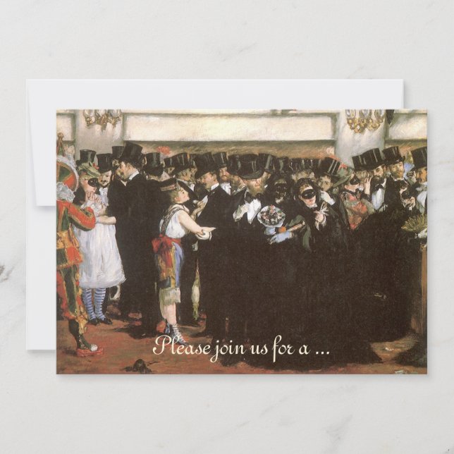 Masked Ball Opera by Manet, New Year's Eve Party Invitation (Front)