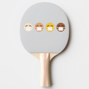 Masked Emoji Faces Mask Up COVID Ping Pong Paddle