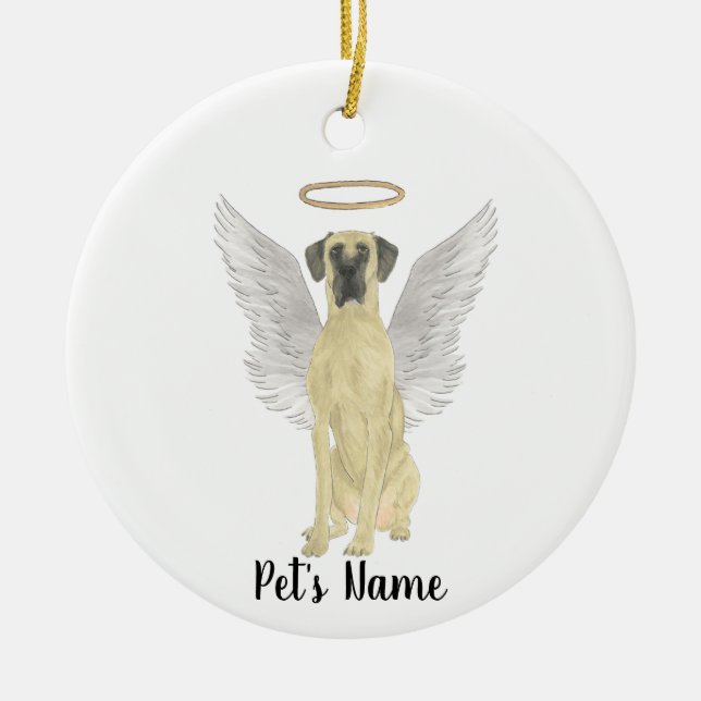 Masked Fawn Great Dane Sympathy Memorial Ceramic Ornament (Front)