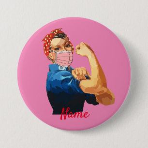 Masked Female Empowerment Thunder_Cove  3 Inch Round Button