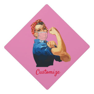 Masked Female Empowerment Thunder_Cove Graduation Cap Topper