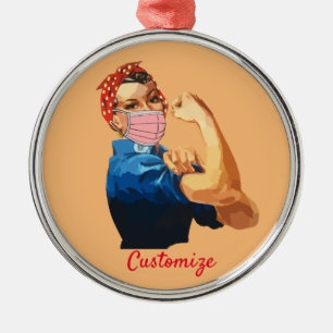 Masked Female Empowerment Thunder_Cove  Metal Ornament