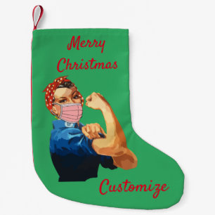 Masked Female Empowerment Thunder_Cove Small Christmas Stocking
