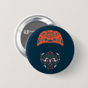 masked in paisley 2 inch round button