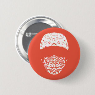 masked in paisley button