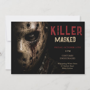 Masked Killer Halloween Costume Party Invitation