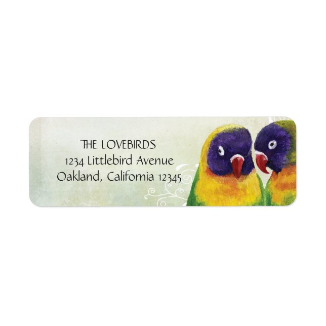 Masked Lovebirds Return Address Labels (Front)