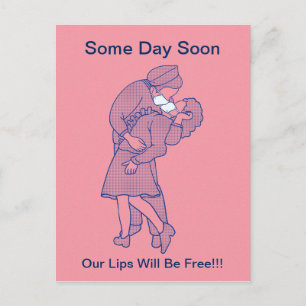 Masked Lovers Postcard