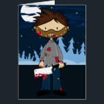 Masked Maniac Serial Killer with Cleaver<br><div class="desc">Masked Maniac Serial Killer with Cleaver Greeting Card</div>
