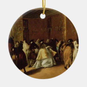 Masked Meeting Ceramic Ornament