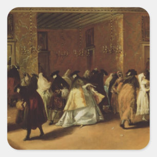 Masked Meeting Square Sticker