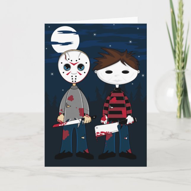 Masked Serial Killers Greeting Card (Front)