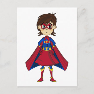 Masked Superhero Girl Postcard