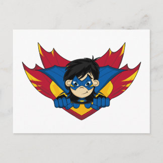 Masked Superhero Girl Postcard