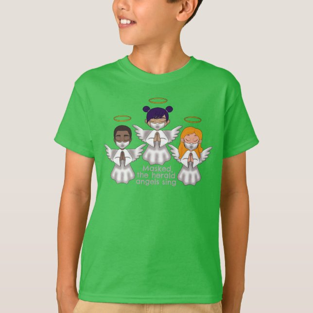 Masked, the herald angels sing, option 2 t-shirt (Front)