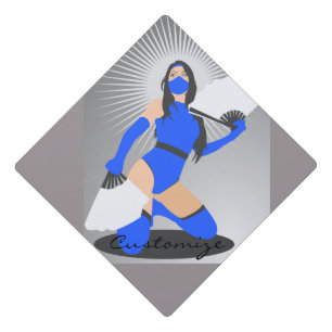Masked Warrior Princess Thunder_Cove Graduation Cap Topper