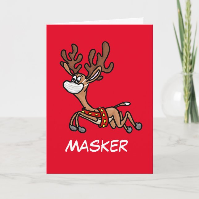 Masker, Père Noël Carte de rennes COVID-19 la plus (Devant)