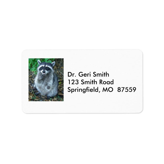 Masket Bandit Raccoon Stands on Hind Feet Label (Front)