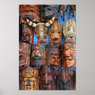 Masks, Guatemala Poster