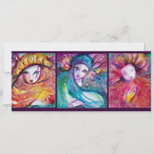 MASKS IN RED BLUE YELLOW Venetian Masquerade Party Invitation