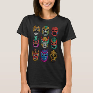 Masks of Legends  Retro Lucha Libre Wrestlong T-Shirt