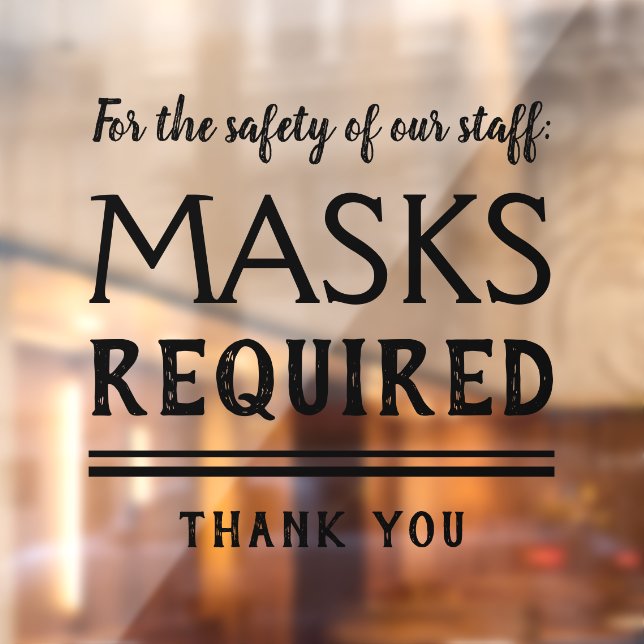 Masks Required Window Cling (Sheet 2)