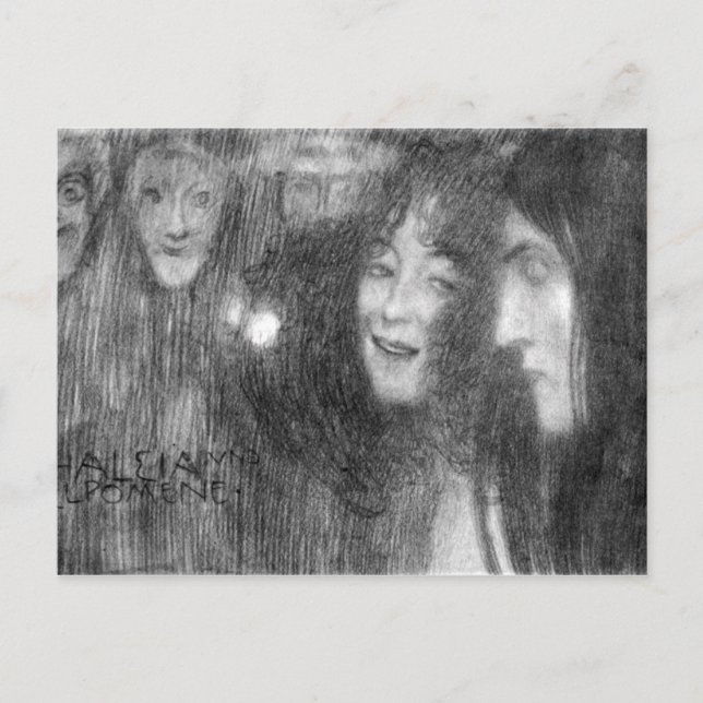 Masks Thalia and Melpomene by Klimt Postcard (Front)