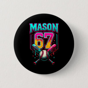 Mason 67 Funny Ice Cream Drip Baseball Ice Cream D 2 Inch Round Button