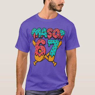Mason 67 Funny Ice Cream Drip Baseball Meme Design T-Shirt