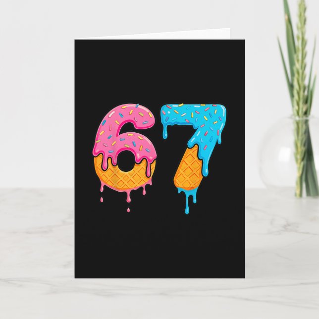 Mason 67 Ice Cream Drip Meme Six Seven  Card (Front)