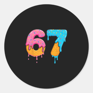 Mason 67 Ice Cream Drip Meme Six Seven  Classic Round Sticker