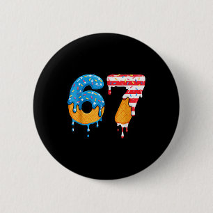 Mason 67 Ice Cream Drip Meme Six Seven Usa Flag Fu 2 Inch Round Button