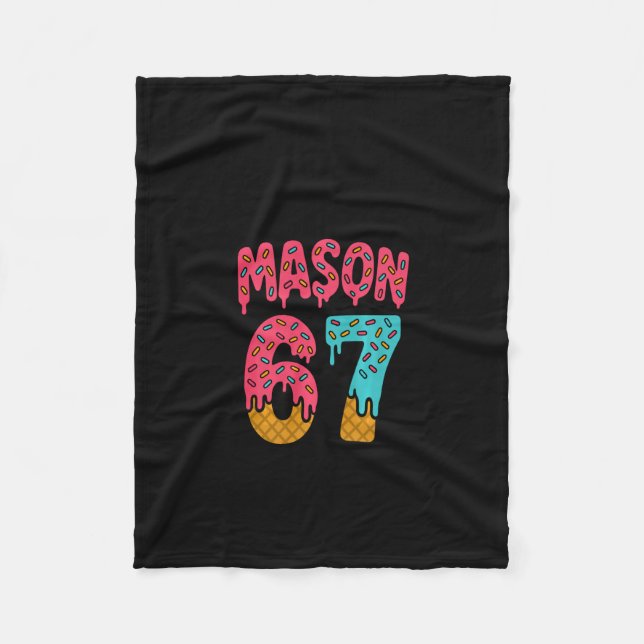 Mason 67 Ice Cream Meme Funny Six Seven (on Ck) Pu Fleece Blanket (Front)