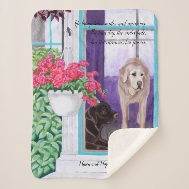 Mason and Megan with a Quote Sherpa Blanket (Front)