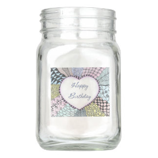 Mason Anniversaire de pot de maçon de vase joyeux