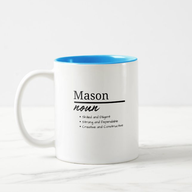 Mason, Boy Personalized Name Definition Mug (Left)
