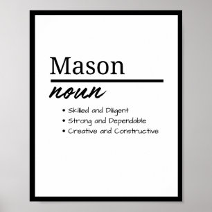 Mason, Boy Personalized Name Definition Poster