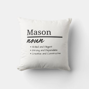 Mason, Boy Personalized Name Definition Throw Pillow