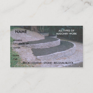 Mason Bricklayer Stone Brick work Business Card