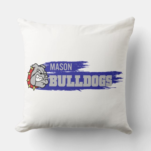 Mason Bulldogs #6 Throw Pillow (Front)