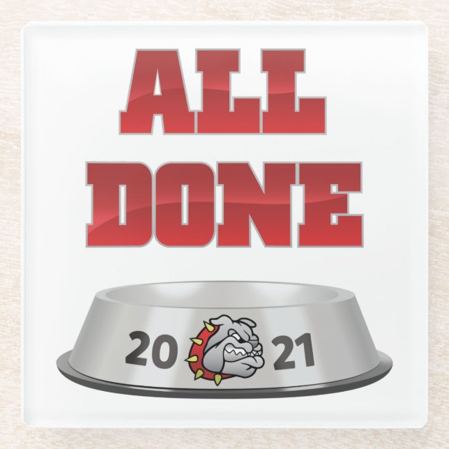 Mason Bulldogs #7 Glass Coaster (Front)
